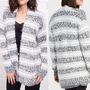 Heartloom X Anthropologie Mila Eyelash Striped Cardigan Sweater